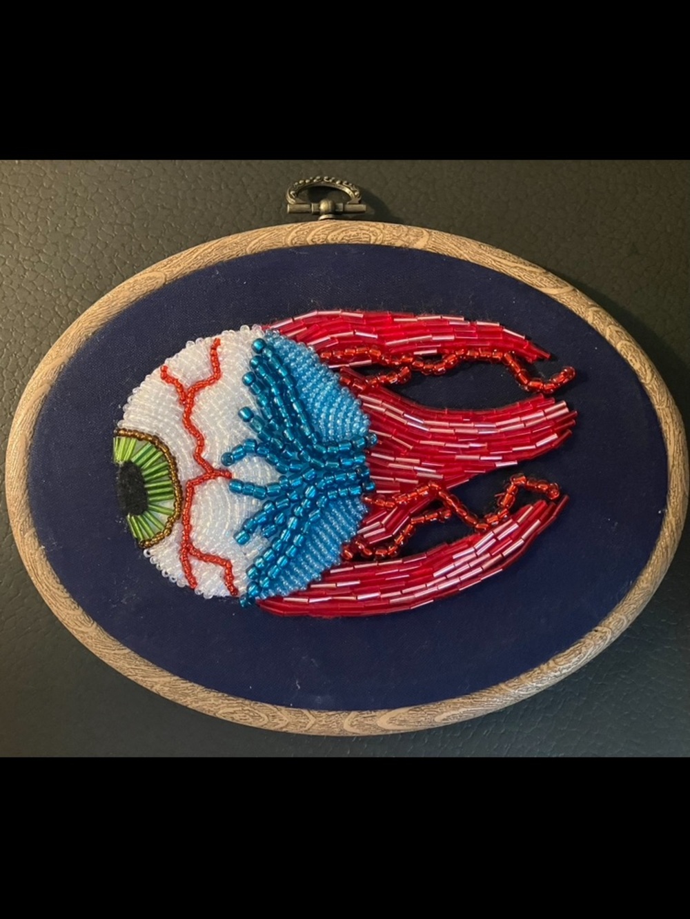 Eyeball Glitter Glass Bead Embroidery